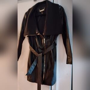 Iman leather and sweater coat size M
